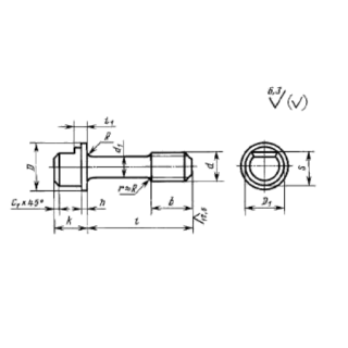 Винт с лыской "под ключ", класс точности В ГОСТ 10343-80 - фото - 1